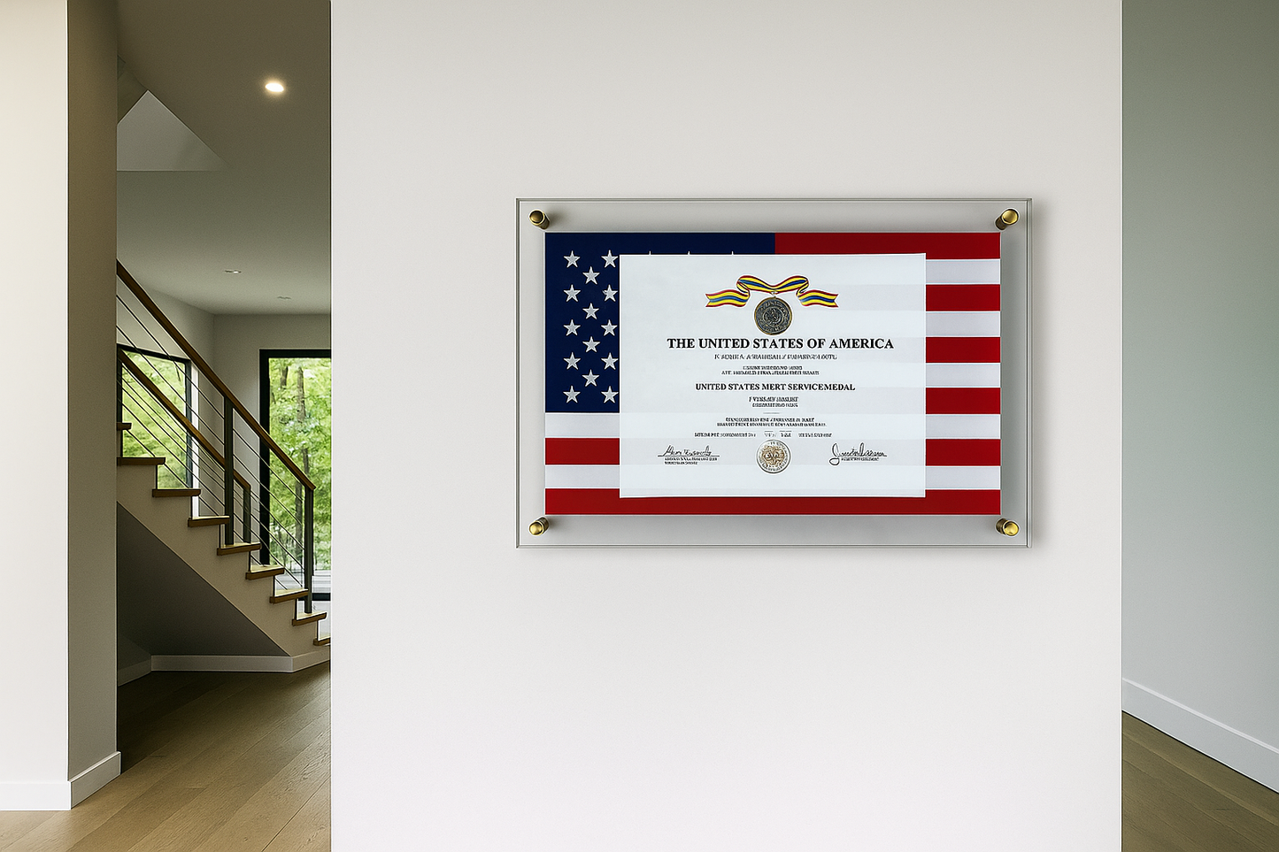Military Award Modern Floating Frame