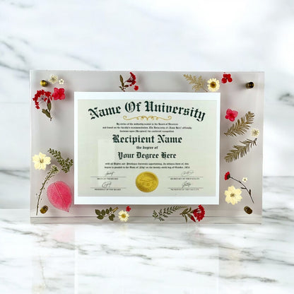 Pressed Flower Diploma Frame