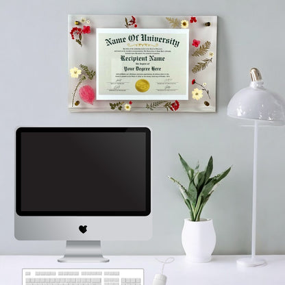 Pressed Flower Diploma Frame