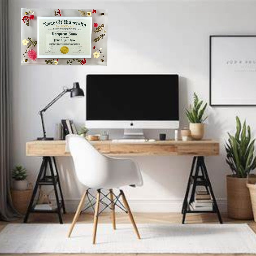 Pressed Flower Diploma Frame