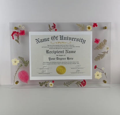 Pressed Flower Diploma Frame
